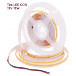 Tira LED 5 mts Flexible 12V 60W COB con corte cada 5cm IP20, Alta Luminosidad
